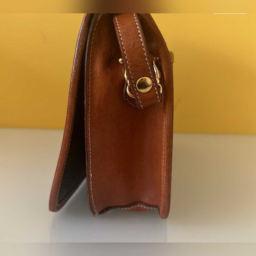 Pollini Logo Vintage Black Brown Leather crossbody/shoulder bag - Picture 6 of 14
